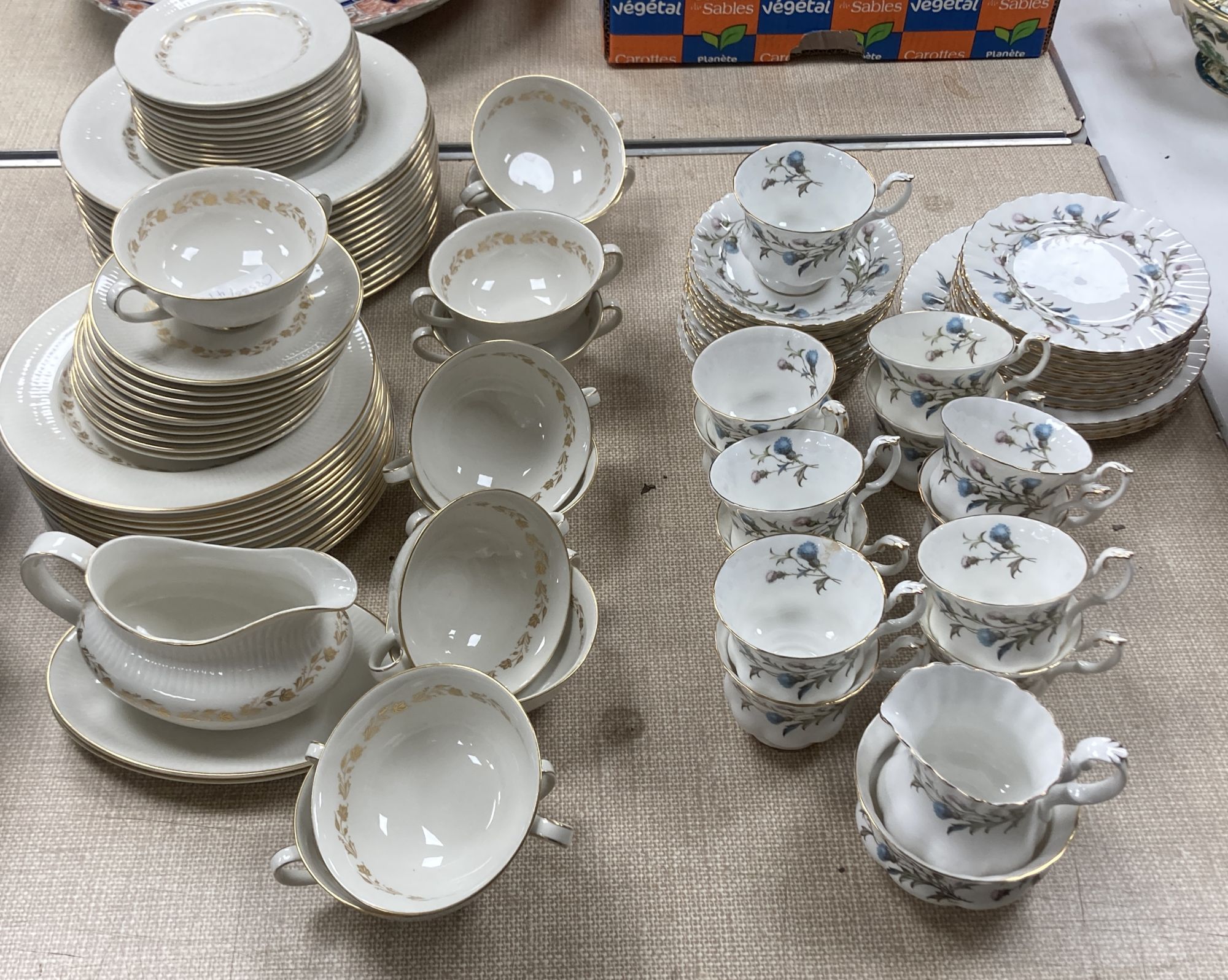 A Royal Doulton Fairfax part dinner service and a Royal Albert Brigadoon tea service